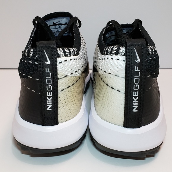 Nike Men’s Flyknit Racer G Golf Shoes Black White - Picture 4 of 7